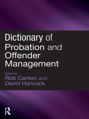 cover image of Dictionary of Probation and Offender Management
